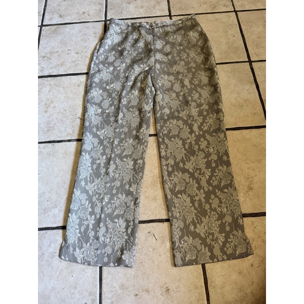Rafael Women's Pants Size 10 Gold Floral Pattern
